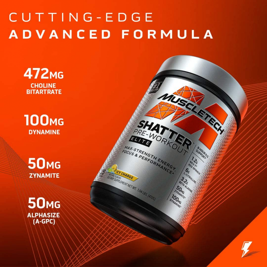 Pre Workout for Men & Women MuscleTech Shatter Elite PreWorkout Preworkout Energy Powder